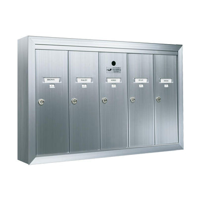 1250 Vertical 5-Compartment Aluminum Surface-Mount Mailbox - Super Arbor