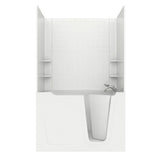 Rampart 3.9 ft. Walk-in Whirlpool and Air Bathtub with 4 in. Tile Easy Up Adhesive Wall Surround in White - Super Arbor