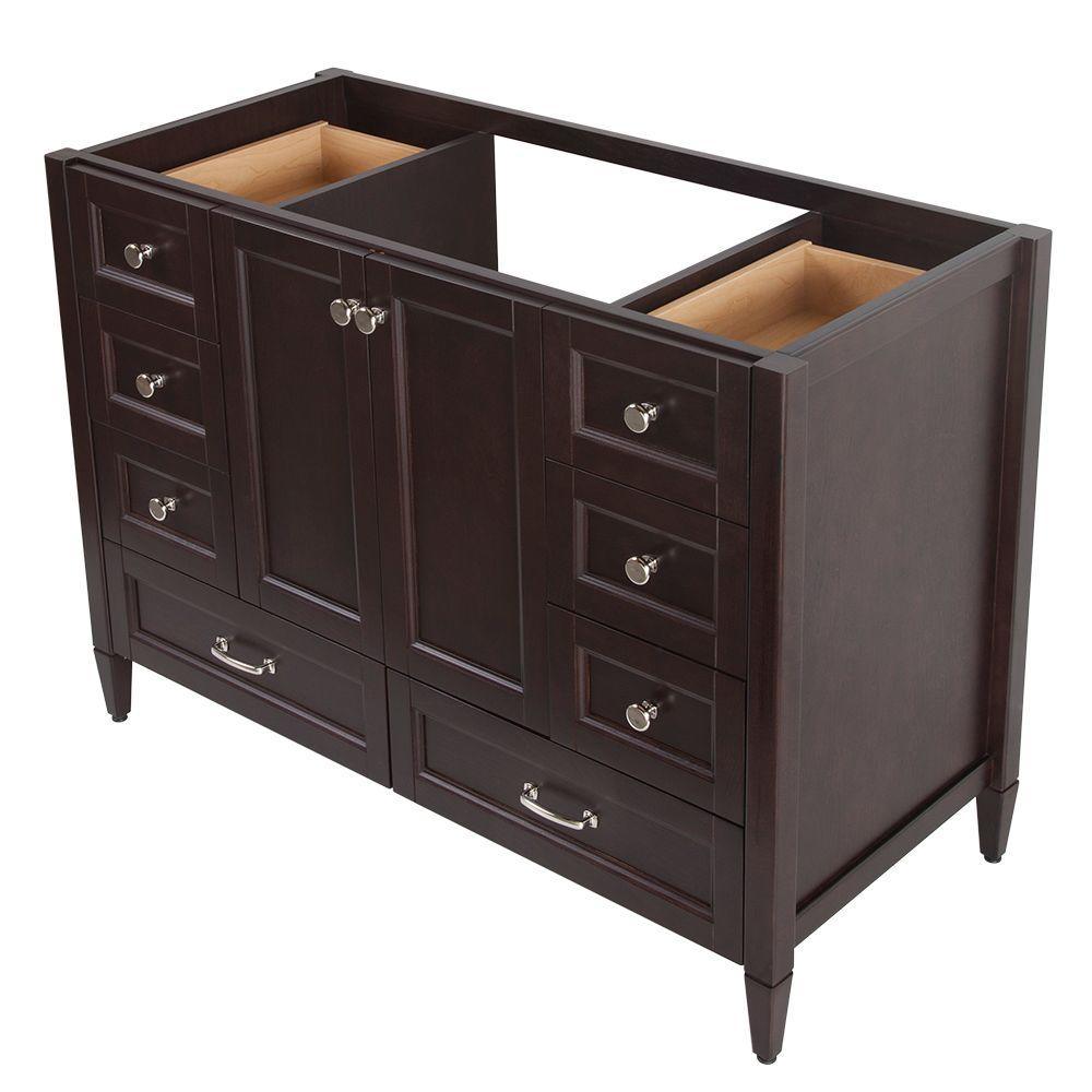 Claxby 48 in. W x 34 in H x 22 in. D Bath Vanity Cabinet Only in Chocolate - Super Arbor