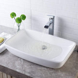 24 in. x 15 in. Modern Rectangle Bathroom Above in White Porcelain Ceramic Vessel Vanity Sink Art Basin - Super Arbor