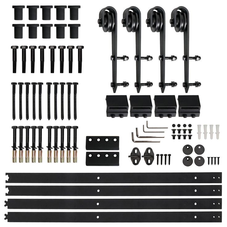 Zeny 12Ft Double Door Sliding Barn Door Hardware Kit - Smoothly and Quietly -Easy to Install - Double Track Kit System - Heavy Duty