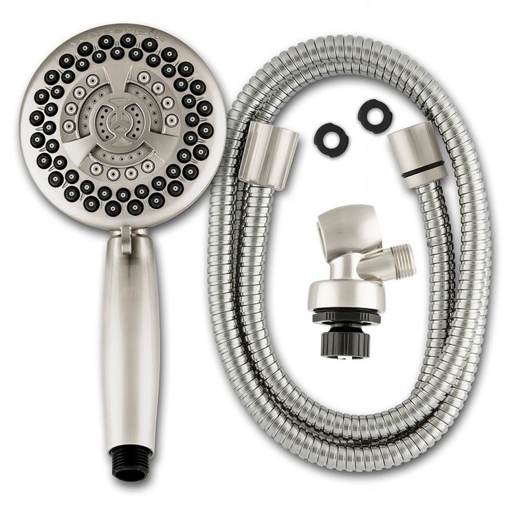 9-Spray 4.5 in. Single Wall Mount Low Flow Handheld Adjustable Shower Head in Brushed Nickel