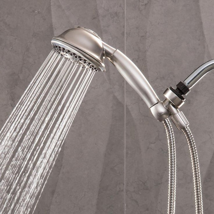 9-Spray 4.5 in. Single Wall Mount Low Flow Handheld Adjustable Shower Head in Brushed Nickel