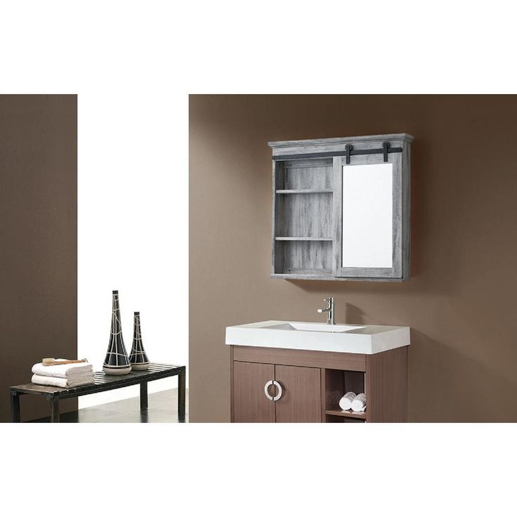 31 in. x 29 in. Barn Door Medicine Cabinet