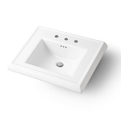 KOHLER Memoirs 5-3/8 in. Ceramic Pedestal Sink Basin in White with Overflow Drain