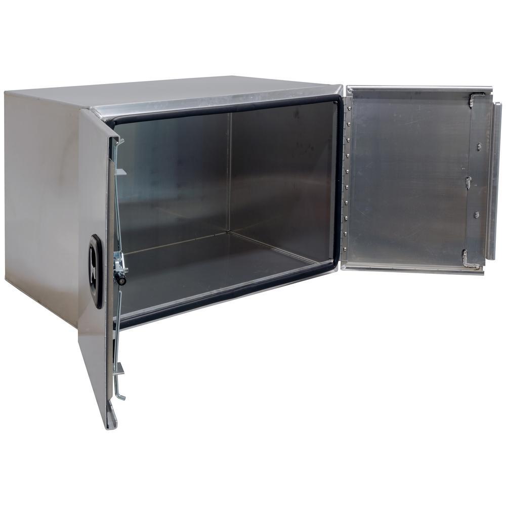 Buyers Products Company 24 in. x 24 in. x 36 in. XD Smooth Aluminum Underbody Truck Tool Box with Barn Door - Super Arbor