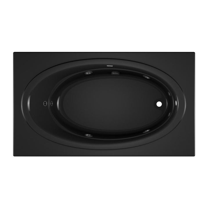 Jacuzzi NOVA 72 in. x 42 in. Acrylic Right-Hand Drain Rectangular Drop-In Whirlpool Bathtub with Heater, Black