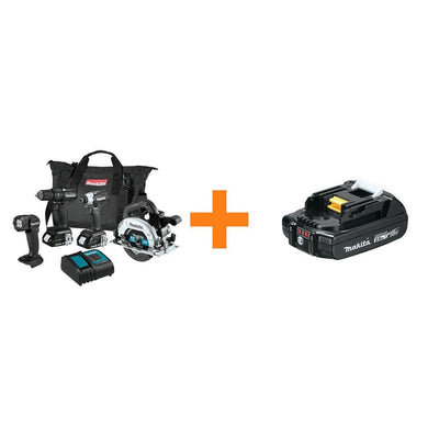 18V LXT Sub-Compact Brushless Combo Kit (1.5Ah) (4-Piece) with bonus 18V LXT Compact Battery Pack 2.0Ah with Fuel Gauge - Super Arbor