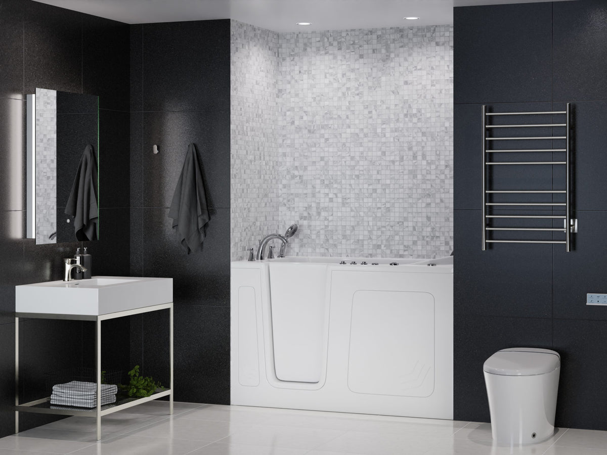 Universal Tubs Safe Premier 59.6 in. x 60 in. x 32 in. Right-Drain Walk-In Air & Whirlpool Bathtub in White
