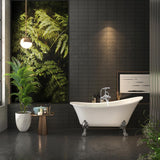 60 in. Fiberglass White Acrylic Clawfoot Tub for Bathtub with Tub Filler Combo - Modern Clawfoot Stand Alone Tub - Super Arbor