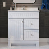 Style Selections Ellenbee 30.5-in White Single Sink Bathroom Vanity with White Cultured Marble Top
