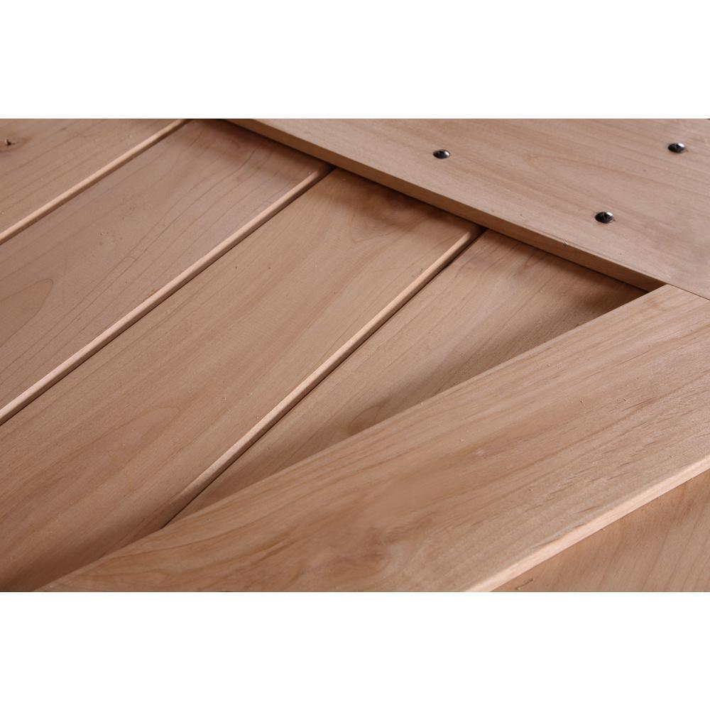 32 in. x 84 in. Ready-to-Assemble British Brace Hardwood Interior Sliding Barn Door Slab with Hardware Kit - Super Arbor