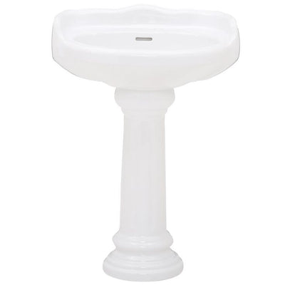 Pegasus Victoria 26 in. Pedestal Combo Bathroom Sink for 4 in. Centerset in White