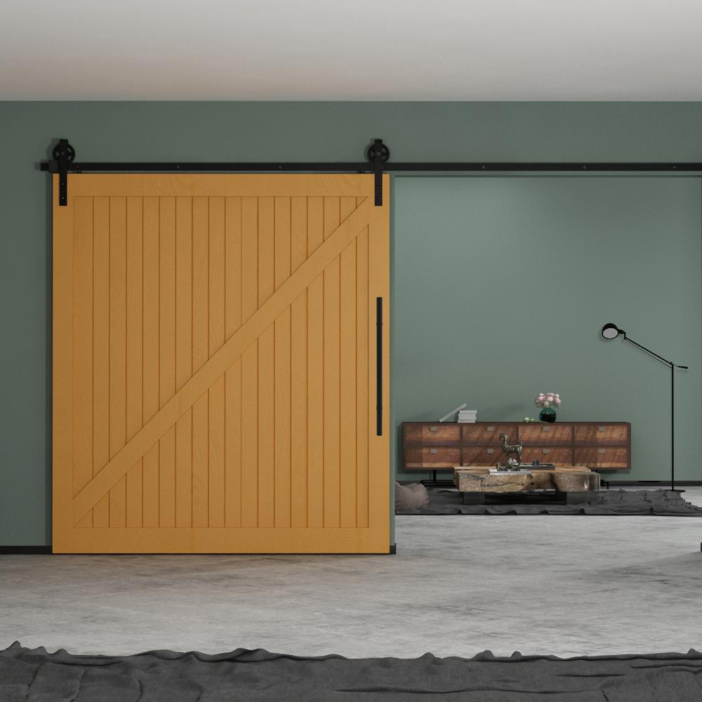 22 in. Steel Black Powered Ladder Sliding Barn Door Handle - Super Arbor
