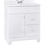 Style Selections Ellenbee 30.5-in White Single Sink Bathroom Vanity with White Cultured Marble Top