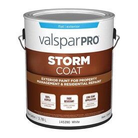 Valspar Pro Storm Coat Flat White Exterior Paint (Actual Net Contents: 128-fl oz)