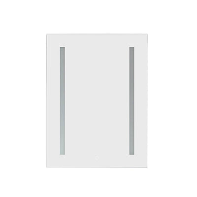 Rieti 24 in. W x 32 in. L Rectangular Surface-Mount LED Glass Surface Mount Medicine Cabinet with Mirror in Silver - Super Arbor