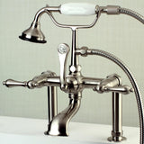 Classic Double Ended 66 in. Cast Iron Clawfoot Bathtub in White and Faucet Combo in Brushed Nickel - Super Arbor