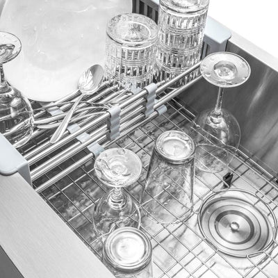 Handcrafted All-in-One Farmhouse Apron Front Stainless Steel 30 in. x 20 in. x 9 in. Single Bowl Kitchen Sink