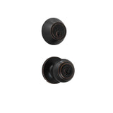 1.5 in. Oil-Rubbed Bronze Classic Knob Door Lock Home Security Kit - Super Arbor