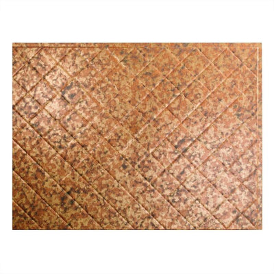Fasade Easy Installation Quilted Cracked Copper Backsplash Panel for Kitchen and Bathrooms (18 sq ft Kit)