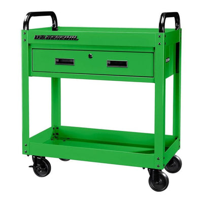 30 in. Service Cart with Drawer, Green