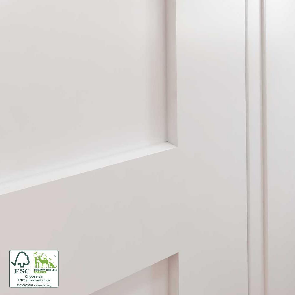 30 in. x 80 in. x 1-3/8 in. Shaker White Primed 5-Panel Solid Core Wood Interior Slab Door - Super Arbor