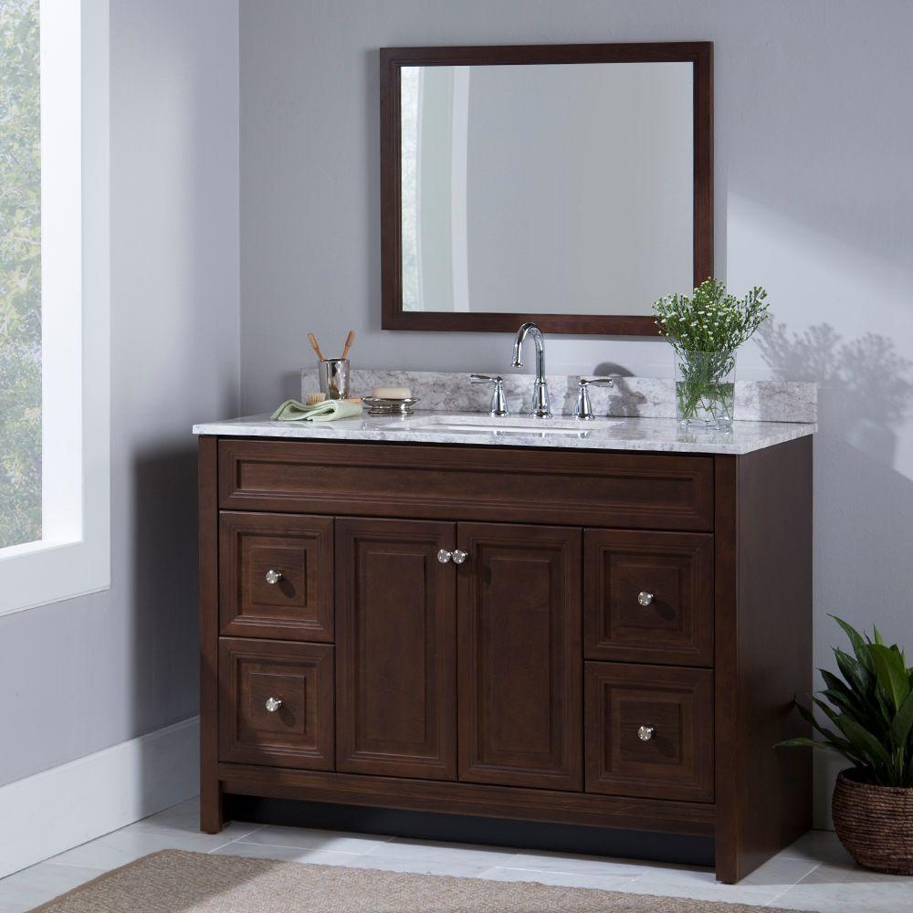 Brinkhill 48 in. W x 34 in. H x 22 in. D Bath Vanity Cabinet Only in Cognac - Super Arbor