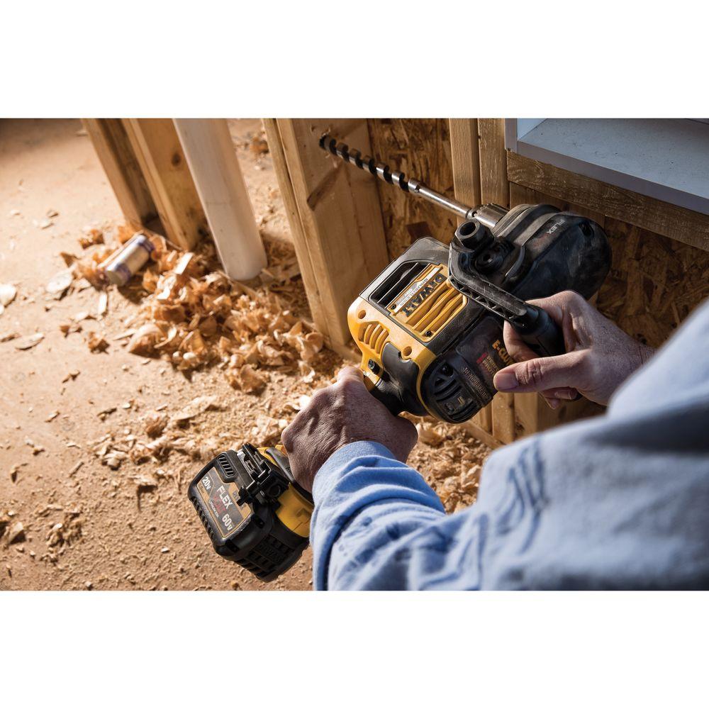 FLEXVOLT 60-Volt MAX Lithium-Ion Cordless Brushless 1/2 in. Stud and Joist Drill w/ (2) Batteries 2Ah, Charger and Bag