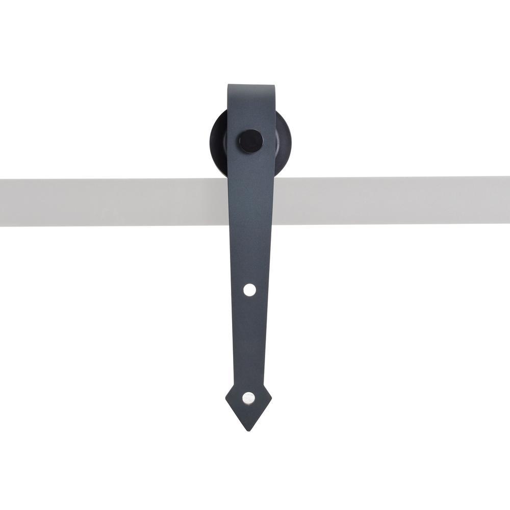72 in. Matte Black Vintage Arrow Barn Style Sliding Door Track and Hardware Set - Super Arbor