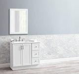 Style Selections Davies 36-in White Single Sink Bathroom Vanity with White Cultured Marble Top (Mirror Included)