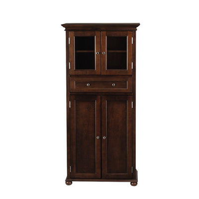 Hampton Harbor 25 in. W x 14 in. D x 52-1/2 in. H Linen Cabinet with Drawer in White - Super Arbor