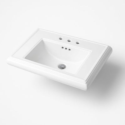 KOHLER Memoirs 24 in. Ceramic Pedestal Sink Basin in White with Overflow Drain