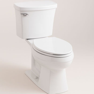 KOHLER Elliston Complete Solution White WaterSense Elongated Chair Height 2-Piece Toilet 12-in Rough-In Size
