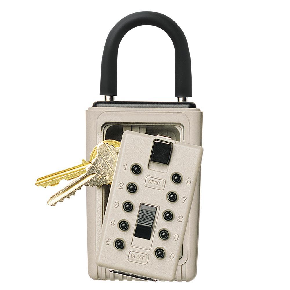 Portable 3-Key Lock Box with Pushbutton Combination Lock – Super Arbor