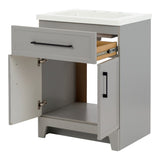 Style Selections Potter 24-in Gray Single Sink Bathroom Vanity with White Cultured Marble Top