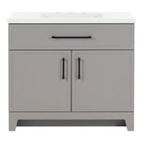 Style Selections Potter 36-in Gray Single Sink Bathroom Vanity with White Cultured Marble Top