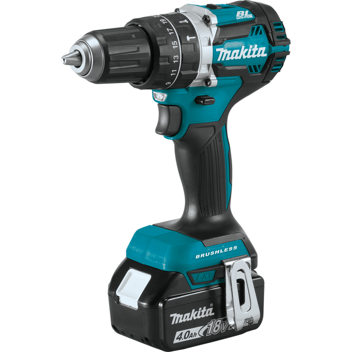 Makita 18V LXT Lithium‑Ion Brushless Cordless Hammer Drill & Impact Driver Combo Kit, 2‑Tool with (2) 4.0Ah Batteries and Case
