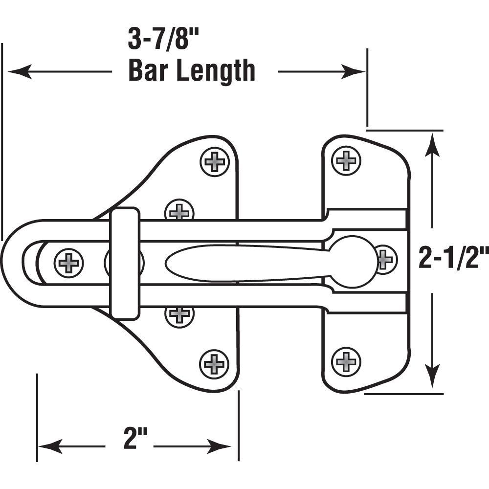 3-7/8 in. Hinged Bar Lock, High Security Door Guard, Diecast Zinc Construction, Classic Bronze Finish - Super Arbor