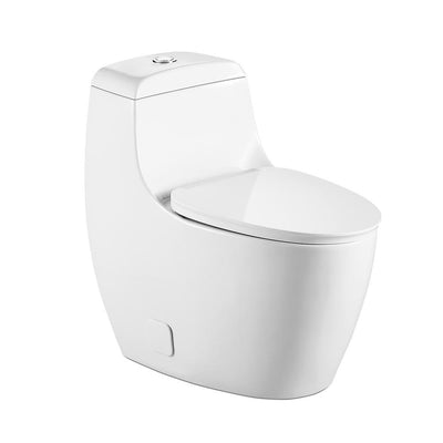 0.8 GPF/1.28 GPF Dual Flush Square Shape Ceramic Elongated Toilet Including Toilet Square Only Seat in White