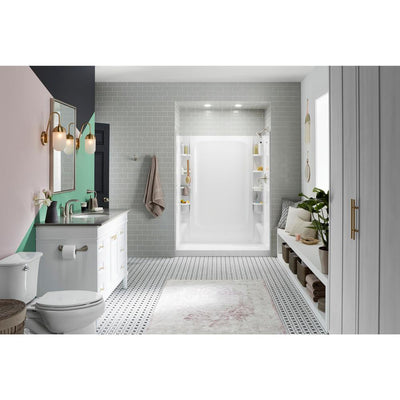 STORE+ 30 in. x 60 in. Single Threshold Right-Hand Shower Base with Shower Walls and 12-Piece Accessory Kit in White - Super Arbor