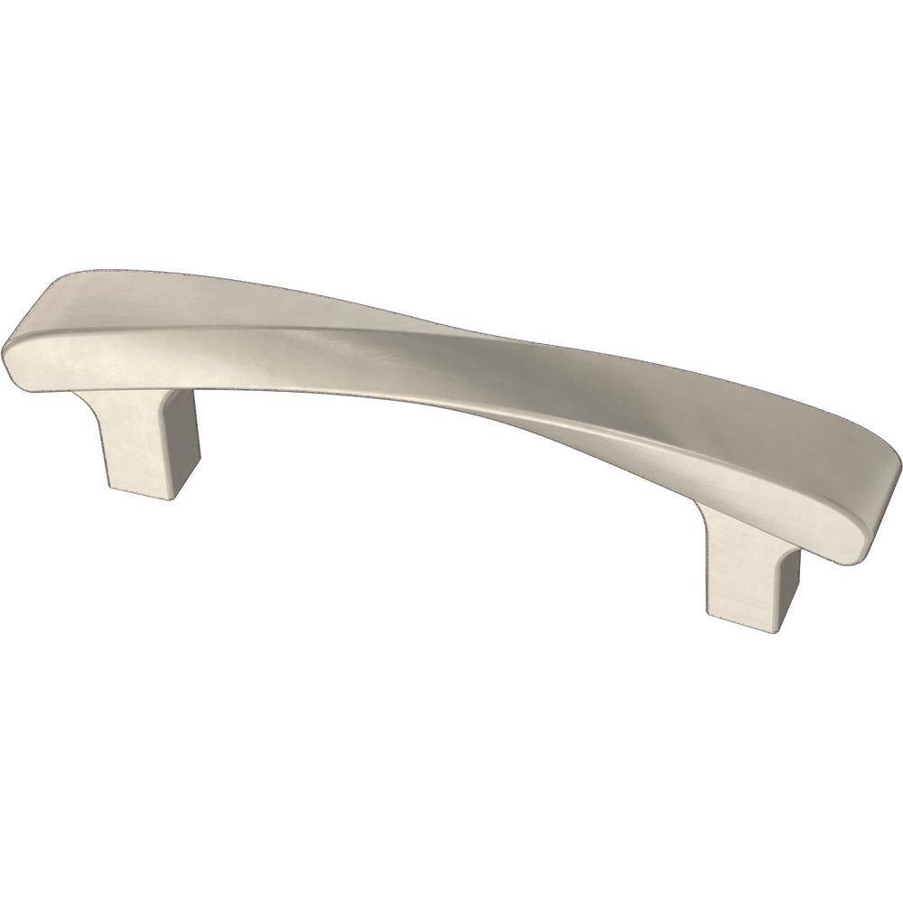 Modern Twist 5-1/16 in. (128 mm) Satin Nickel Drawer Pull - Super Arbor