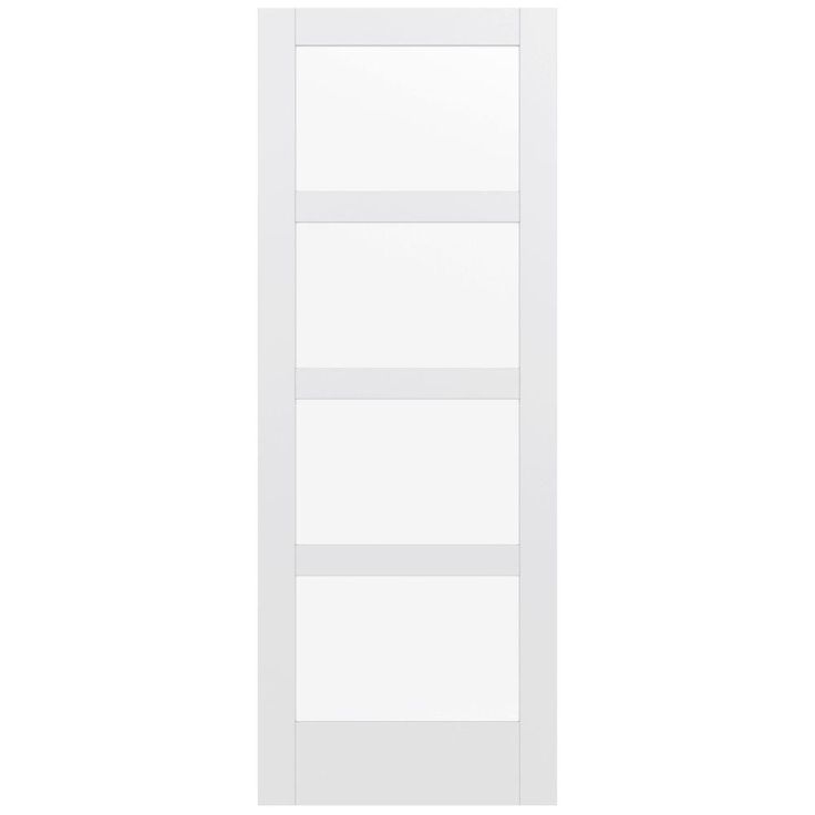 36 in. x 80 in. MODA Primed PMC1044 Solid Core Wood Interior Door Slab w/Clear Glass