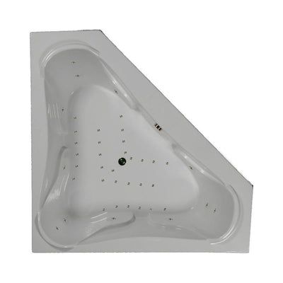 72 in. Corner Drop-in Air Bathtub in White - Super Arbor
