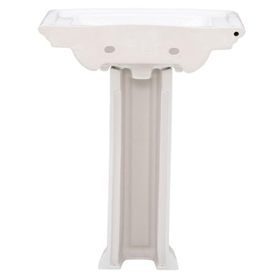 Washington 650 25 in. Pedestal Combo Bathroom Sink in White