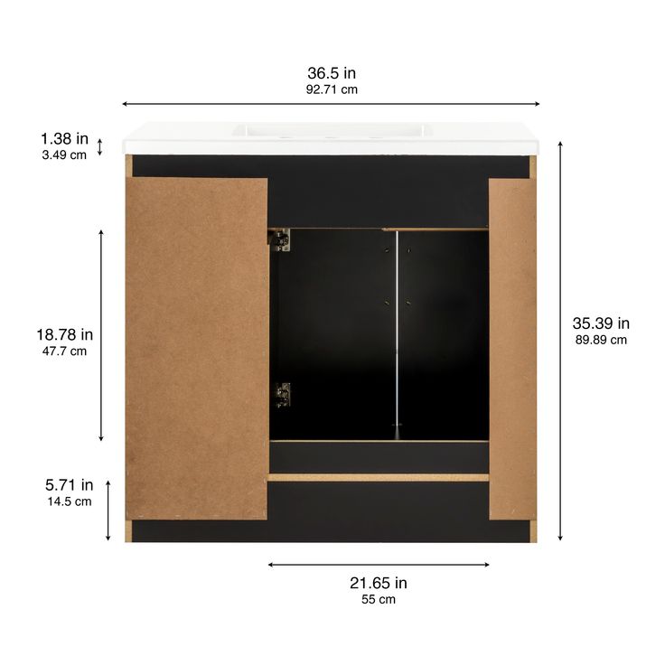 Style Selections Cauley 36-in Black Single Sink Bathroom Vanity with White Cultured Marble Top