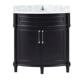 Aberdeen 24 in. W x 20 in. D Bath Vanity in White with Carrara Marble Top with White Sink - Super Arbor