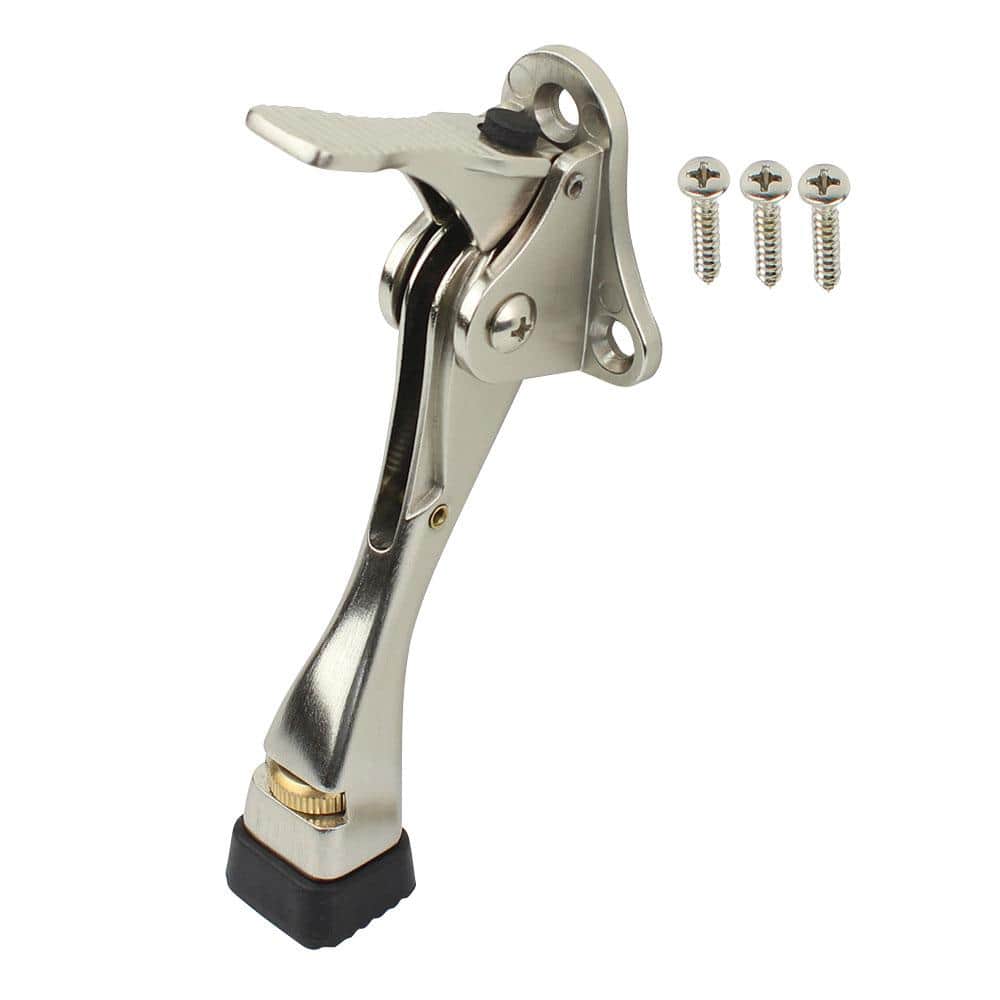Everbilt Satin Nickel Step-Release Kick Down Door Stop, Aluminum ...