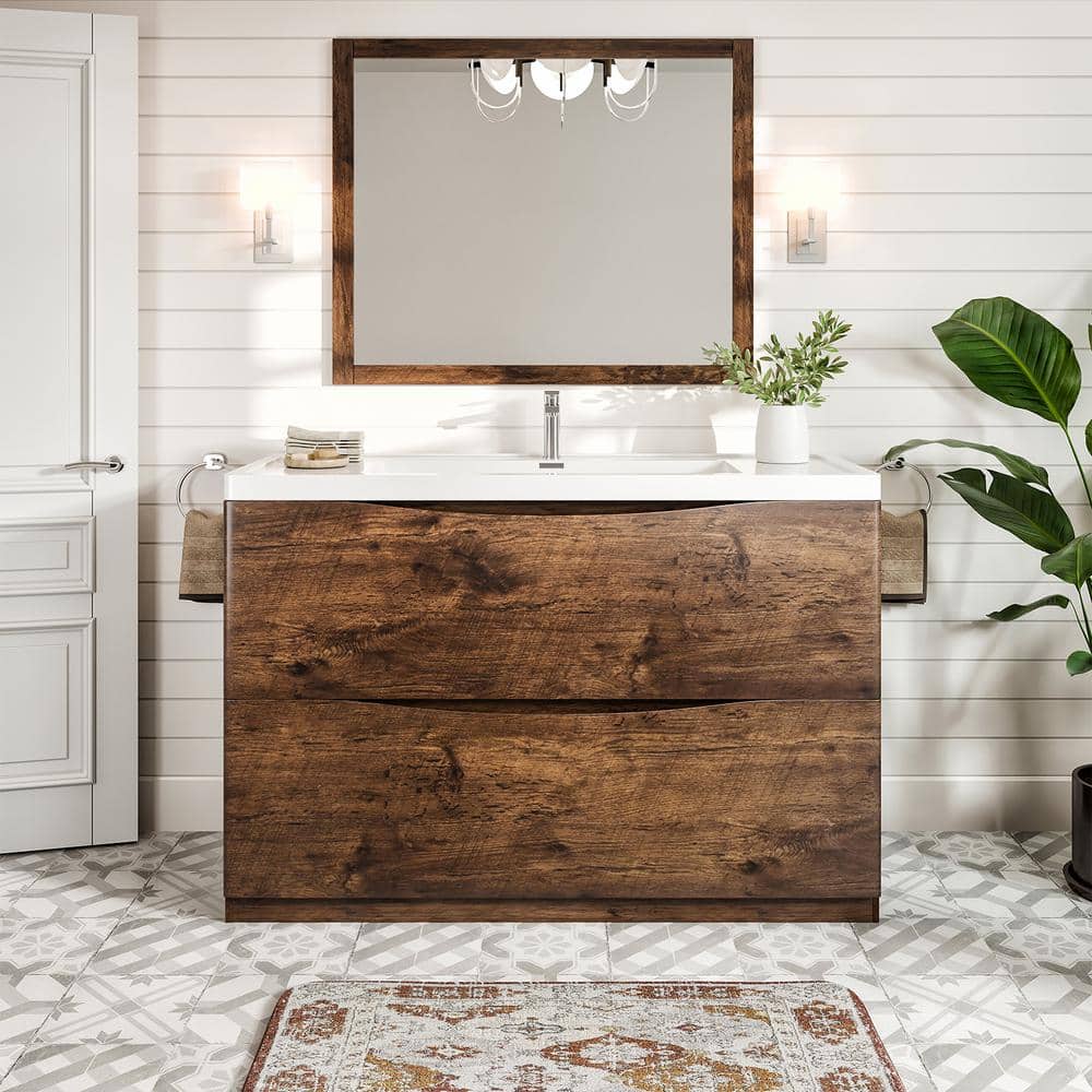 Eviva Smiley 48 in. W x 19 in. D x 33.5 in. H Freestanding Bath