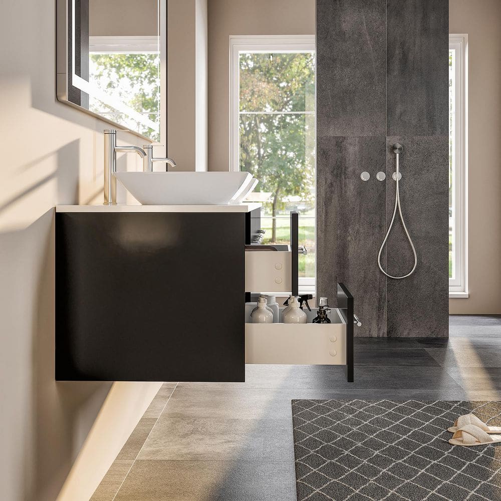 Eviva Totti Wave 60 in. W x 16 in. D x 22 in. H Floating Double Bathroom Vanity in Espresso with White Glassos Top and White Vessel Sinks
